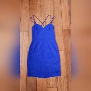 Niteline della Roufogali Size 2 Vibrant Blue Mini Jewel Rhinestone Vintage Dress